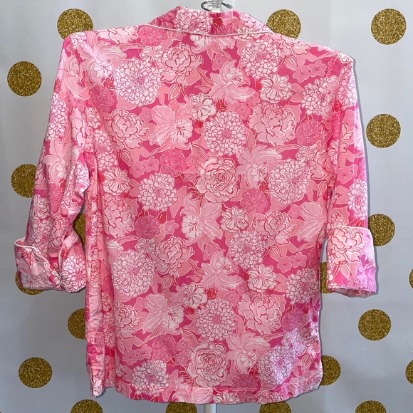 Extremely Rare Lilly Pulitzer Pajama Set in Pink Tropical Floral, Small - Picture 7 of 15